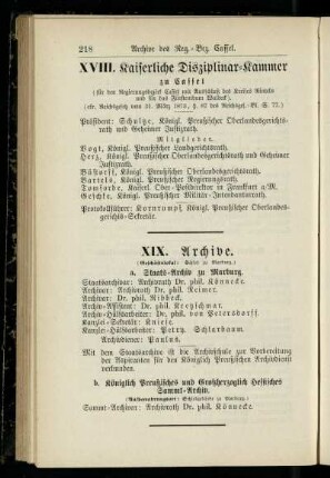 Kaiserliche Disziplinar-Kammer zu Cassel