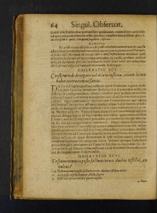 Observatio XCVI. Testamentum in peste factum coram duobus testibus, an valeat?