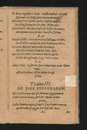 Titulus III. De Iure Personarum.