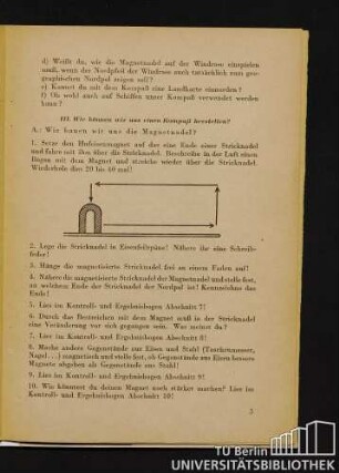 III. Wie können wir uns einen Kompaß herstellen?