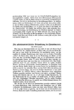 Die arbeitsunterrichtliche Behandlung des Fremdwortes