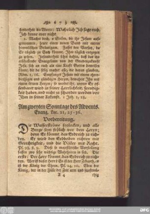 Am zweyten Sonntage des Advents. Evang. Luc. 21, 25 - 36.
