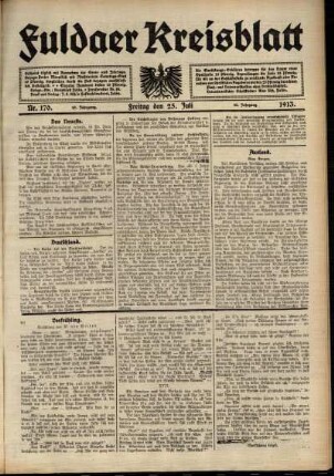 Ausgabe vom Freitag, den 25. Juli 1913.
