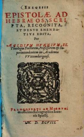 Exegesis Epistolae Ad Hebraeos