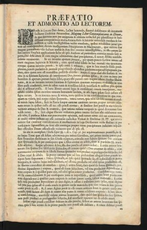 Praefatio Et Admonitio Ad Lectorem