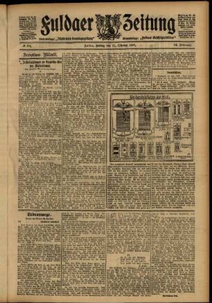Zweite Ausgabe vom Freitag, den 11. Oktober 1907.