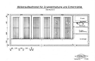 Kälberaufzuchtstall für Gruppenhaltung und Eimertränke (120 Kälber)