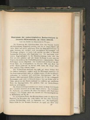 Ergebnisse der meteorologischen Beobachtungen in Deutsch-Südwestafrika im Jahre 1903/04.