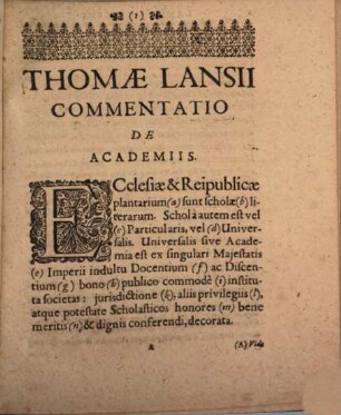 Commentatio hist. pol. iur. de academiis