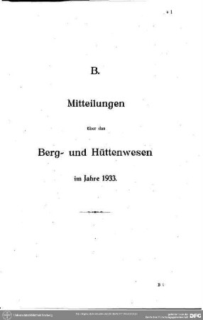 Mitteilungen über das Berg- und Hüttenwesen. Bergbau