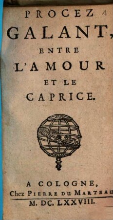 Procès galant entre l'Amour et le Caprice