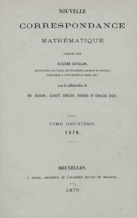 2: Nouvelle correspondance mathématique