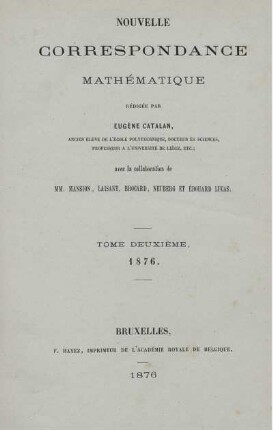 2: Nouvelle correspondance mathématique