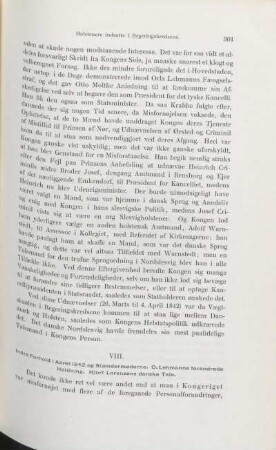 VIII. Indre Forhold i Aaret 1842 og Stændermøderne. O. Lehmanns forandrede Holdning. Hjort Lorenzens danske Tale.