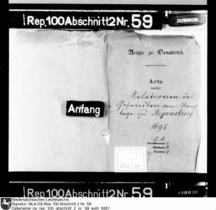 Relationen des Gesandten auf dem Reichstag zu Regensburg