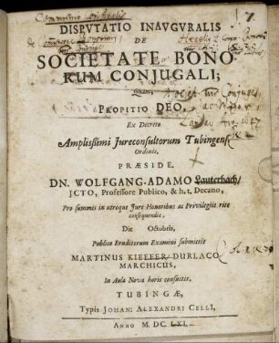 Disputatio Inauguralis De Societate Bonorum Coniugali