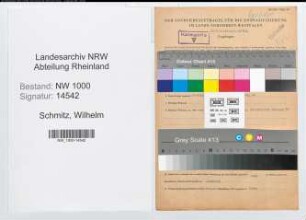 Entnazifizierung Wilhelm Schmitz, geb. 20.02.1898 (Elektriker)