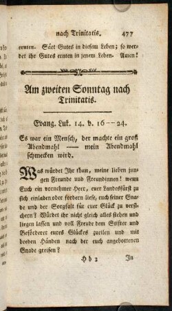 477-493, Am zweiten Sonntag Trinitatis.