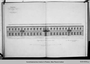 Serie zur Umgestaltung der enteigneten Gebäude des Konvents der Santissima Annunziata in Florenz (heute Teile des Istituto Geografico Militare) : Entwurf der Umgestaltung der Hauptfassade