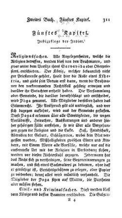 Fünftes Kapitel - Justizpflege der Indier