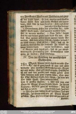 IV. Von der Erlösung des menschlichen Geschlechts.
