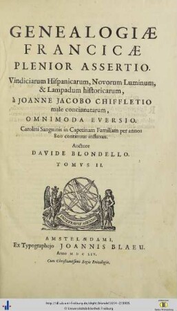 Band 2: Genealogiae Francicae plenior assertio