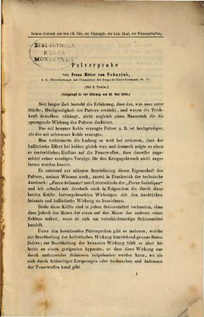 Pulverprobe : (Vorgelegt in der Sitzung am 18. Mai 1865)