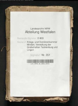 Regulierung desTecklenburgischen Mühlenwesens