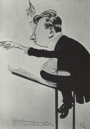 Karikatur auf Kapellmeister Kurt Striegler