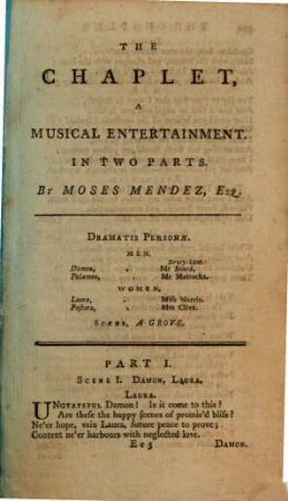 The Chaplet : a musical entertainment ; In 2 parts