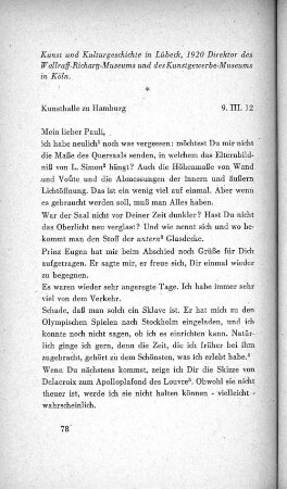 Kunsthalle zu Hamburg 9. III. 12