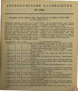 Astronomische Nachrichten : = Astronomical notes. 58. 1862