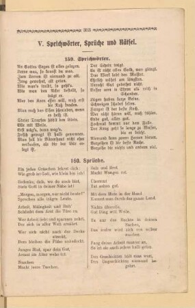 V. Sprichwörter, Sprüche und Rätsel