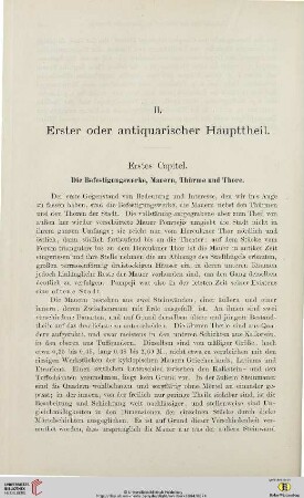 II. Erster oder antiquarischer Haupttheil