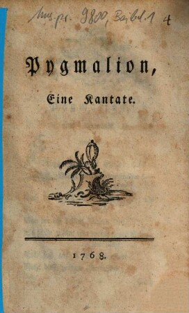 Pygmalion : Eine Kantate