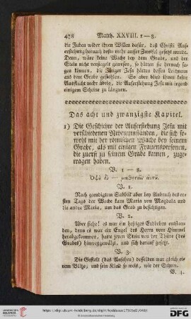 Das acht und zwanzigste Kapitel