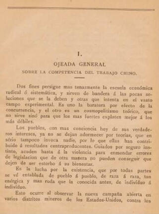 I. Ojeada general sobre la competencia del trabajo chino