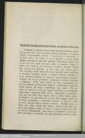 Statistika hornjoluziskich Serbow pruskeho kralestwa