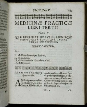 Pars V. Quæ Recenset Hepatis, Lienisque, Symptomata Eorumque Causas Atque Curationem.