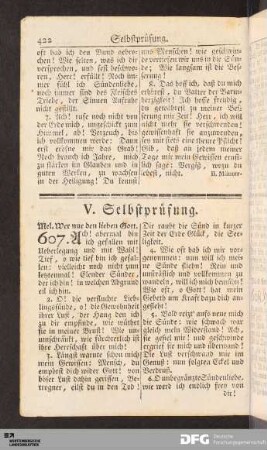 V. Selbstprüfung.