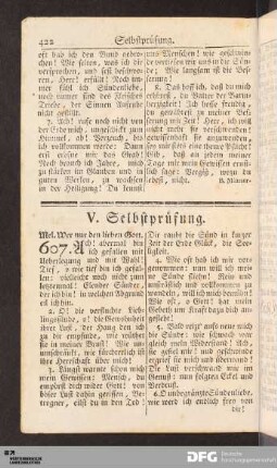 V. Selbstprüfung.