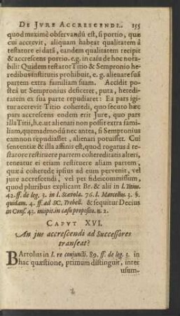 Caput XVI. An ius accrescendi ad Successores transeat?