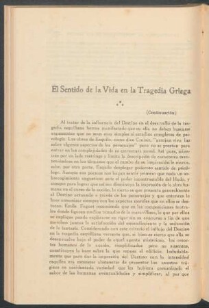El sentido de la vida en la tragedia griega - (Continuación)