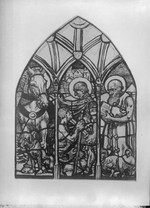 Fensterentwurf mit den heiligen Martin und dem Eremit Antonius