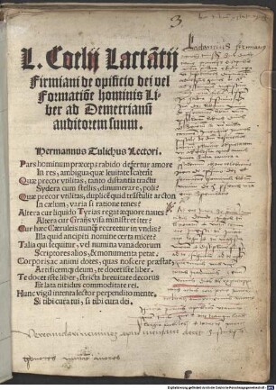 De opificio Dei : vel formatione hominis liber