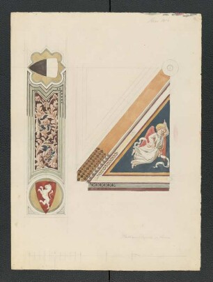 Siena, Rathauskapelle, Detail der Ausmalung [Carl Luckow, zeichnerischer Nachlass]