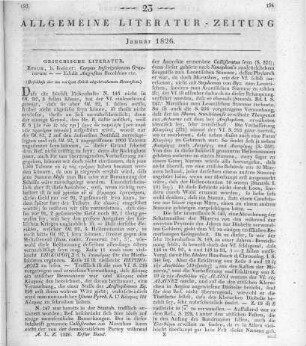 Corpus inscriptionum Graecarum. Vol. I. Hrsg. v. A. Boeckhuis. Berlin: Reimer 1825 (Beschluss der im vorigen Stück abgebrochenen Recension)