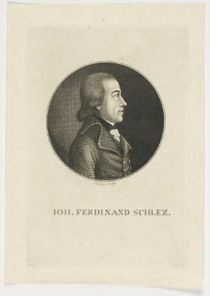 Bildnis des Ioh. Ferdinand Schlez.