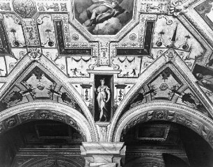 Genua, Palazzo Carrega Cataldi, Decke der Vorhalle; Castello, Giovanni Battista; Aprile, Andrea; Aprile, Battista