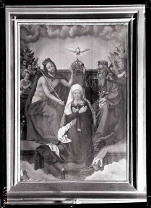 Bergkirche; Nördlicher Seitenflügelaltar, Marienkrönung